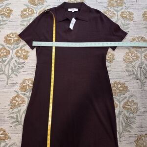 LOFT Dark Brown Polo Midi Dress